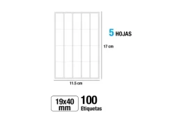 Etiquetas Blancas 19X40MM 100U