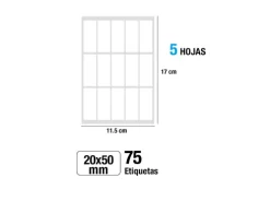 Etiquetas Blancas 20x50MM 75U