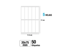 Etiquetas Blancas 20X75MM 50U