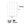 Etiquetas Blancas 25X40MM 80U