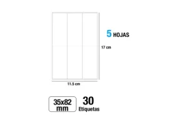 Etiquetas Blancas 35X82MM 30U