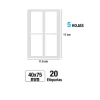 Etiquetas Blancas 40X75MM 20U