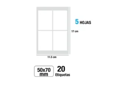 Etiquetas Blancas 50X70MM 20U