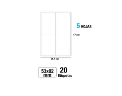 Etiquetas Blancas 53X82MM 20U