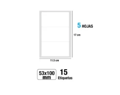 Etiquetas Blancas 53x100MM 15U