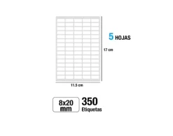 Etiquetas Blancas 8X20MM 350U