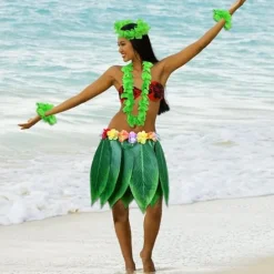 Falda Hawaiana Hojas Verdes