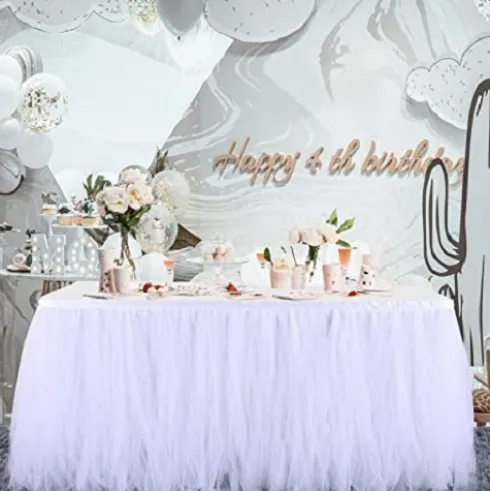 Falda Mesa Con Tutu Blanca