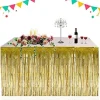 Falda Mesa Flecos Metalizada Oro
