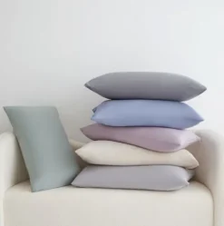 Funda de Almohada Con Cremallera Gris Claro