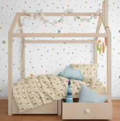 Funda Edredón y Funda Almohada Kids Algodón Travel Beige