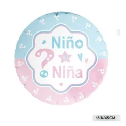 Globo Foil Redondo Gender Reveal 45cm