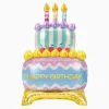 Globo Foil Tarta Happy Birthday Con Pie