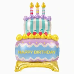 Globo Foil Tarta Happy Birthday Con Pie