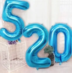 Globo Mylar Números Azul 45cm