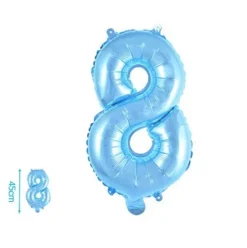 Globo Mylar Números Azul 45cm