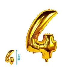 Globo Mylar Números Oro 45cm