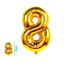 Globo Mylar Números Oro 45cm