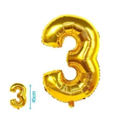 Globo Mylar Números Oro 45cm
