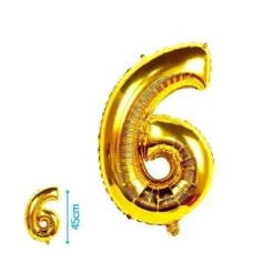 Globo Mylar Números Oro 45cm