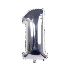 Globo Mylar Números Plata 110cm