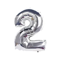 Globo Mylar Números Plata 110cm
