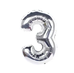 Globo Mylar Números Plata 110cm