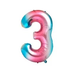 Globo Mylar Números Rosa/Azul 110cm