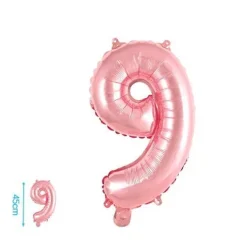 Globo Mylar Números Rosa 45cm