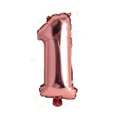 Globo Mylar Números Rosa Oro 110cm