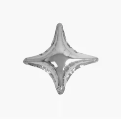 Globo Poliamida Starlight Plata Metalizado 25cm