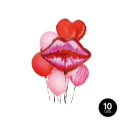Globos Mylar Besos 10pcs