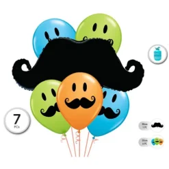 Globos Mylar Bigote 7pcs