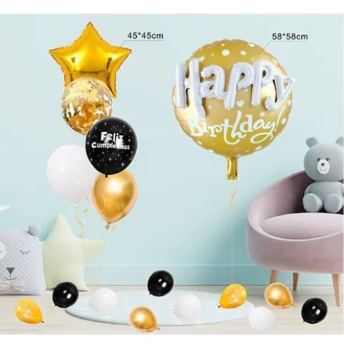 Globos Mylar Happy 16pcs