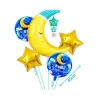 Globos Mylar Luna Azul 5pcs
