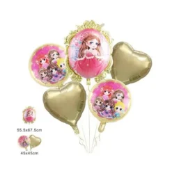 Globos Mylar Princesa Rosa 5pcs