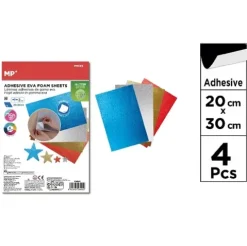 Goma EVA Adhesiva Purpurina Biod. 20x30cm 4pcs