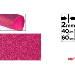 Goma EVA C/Purpurina Magenta