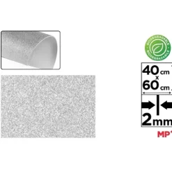 Goma EVA Purpurina Biodegradable Plata