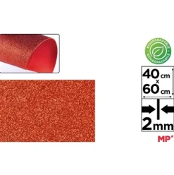 Goma EVA Purpurina Biodegradable Rojo Navidad