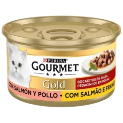 Gourmet Gold Bocaditos Salmón y Pollo 85g