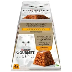 Gourmet Revelations Finos Cortes con Pollo en Gelatina 4x57g