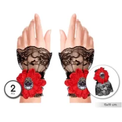Guantes Corto Encaje Catrina