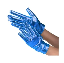 Guantes Cortos Metalizados Azul