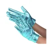 Guantes Cortos Metalizados Azul Claro