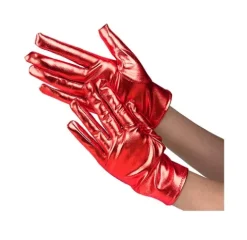 Guantes Cortos Metalizados Rojo