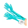 Guantes Largos Metalizados Azul Claro