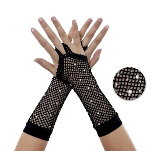 Guantes Red Negro Con Brillo