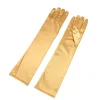Guantes Satén Largo Amarillo