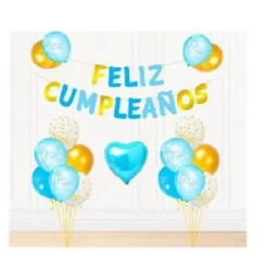 Guirnalda Feliz Cumpleaños Con Globos Azul 36PCS